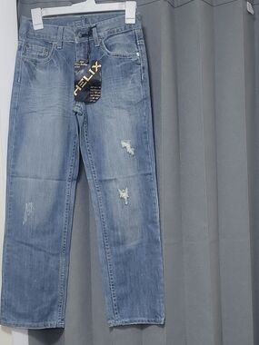Helix Men’s Straight Distressed Blue Jeans